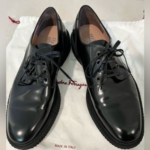 Salvatore Ferragamo Black Derby Shoes